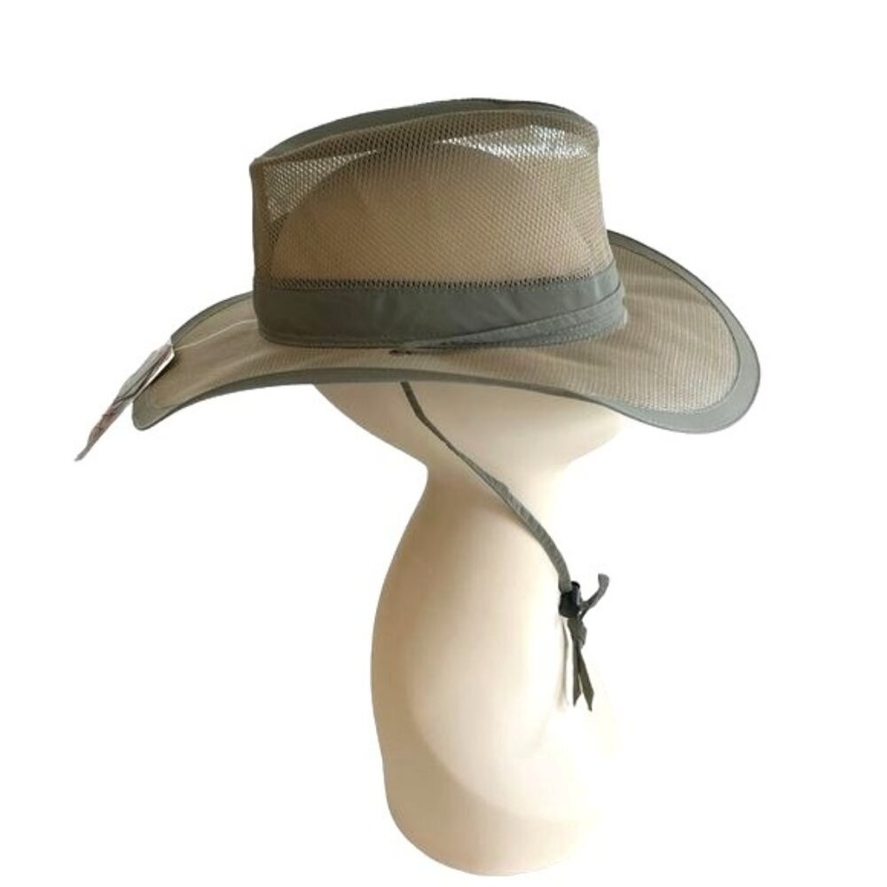 Panama Jack Mesh Seven Seas Safari Original Hat Green Fossil Color NWT Medium